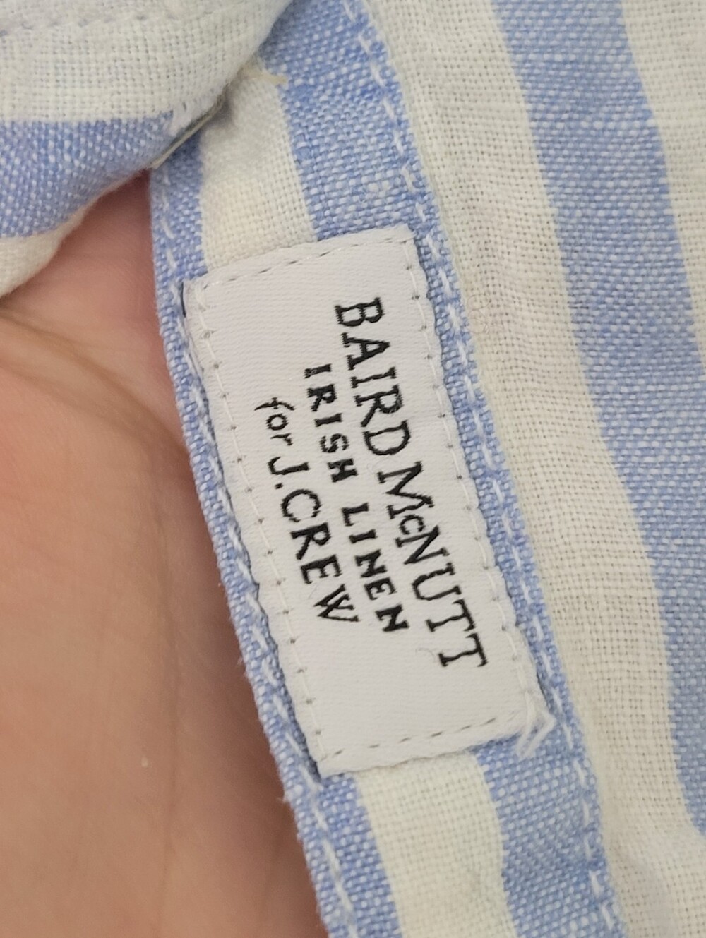 J Crew Relaxed Short-Sleeve Baird McNutt Irish Linen Shirt Stripe Plus Size 2x - Picture 6 of 9